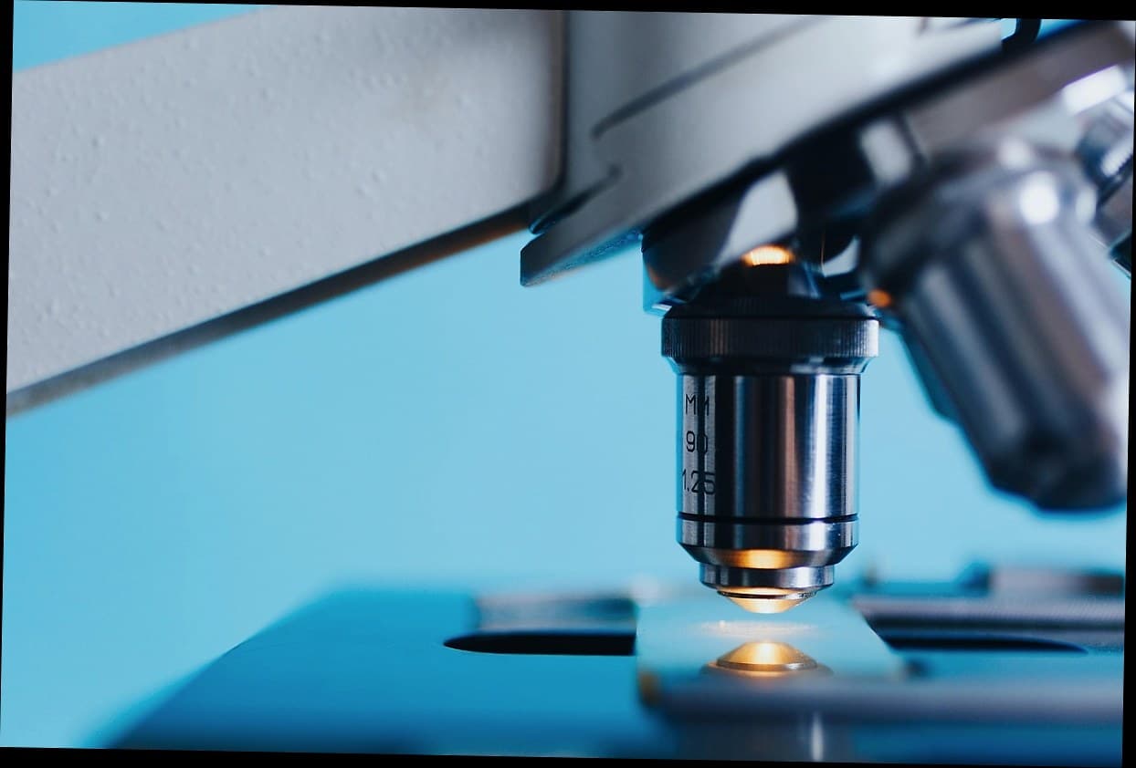 Manajemen klinik kecantikan melihat laporan data pada tablet.